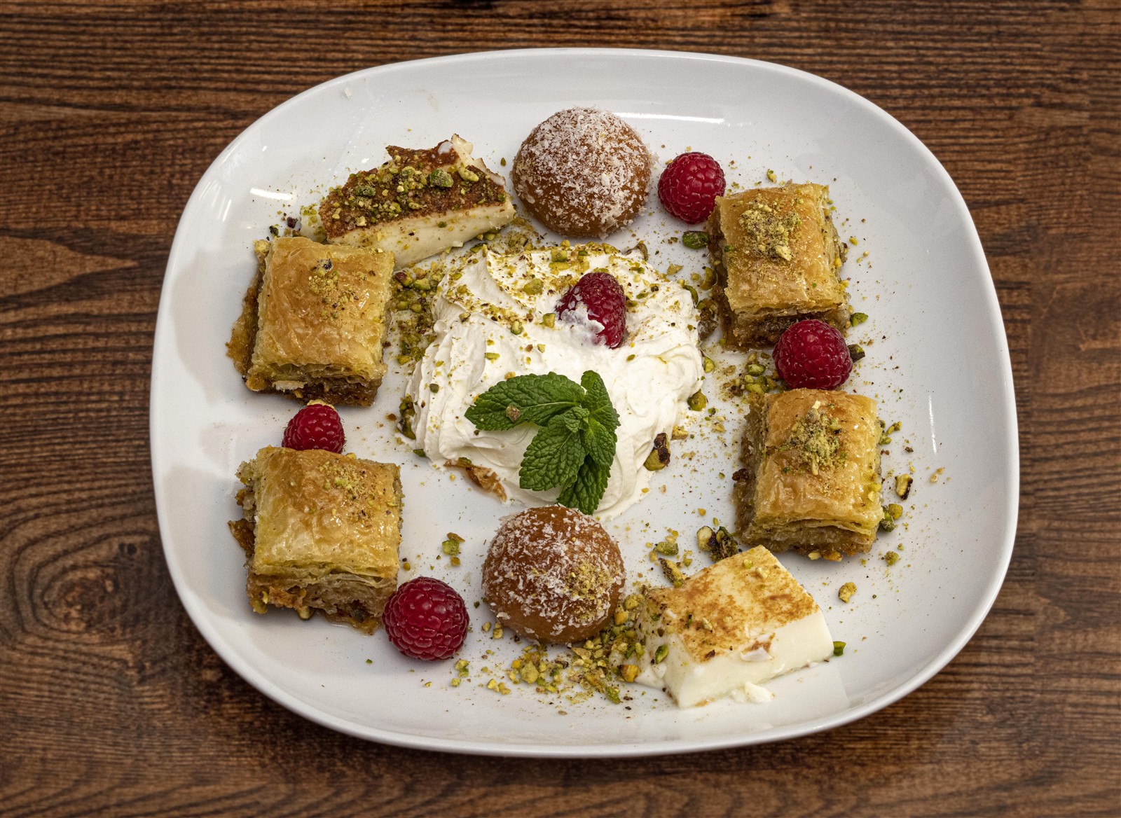 The restaurant’s dessert plate